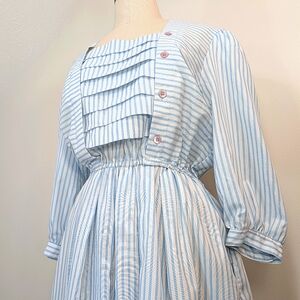 Vintage John Roberts cotton blend striped, modest, coquette maxi dress  12.